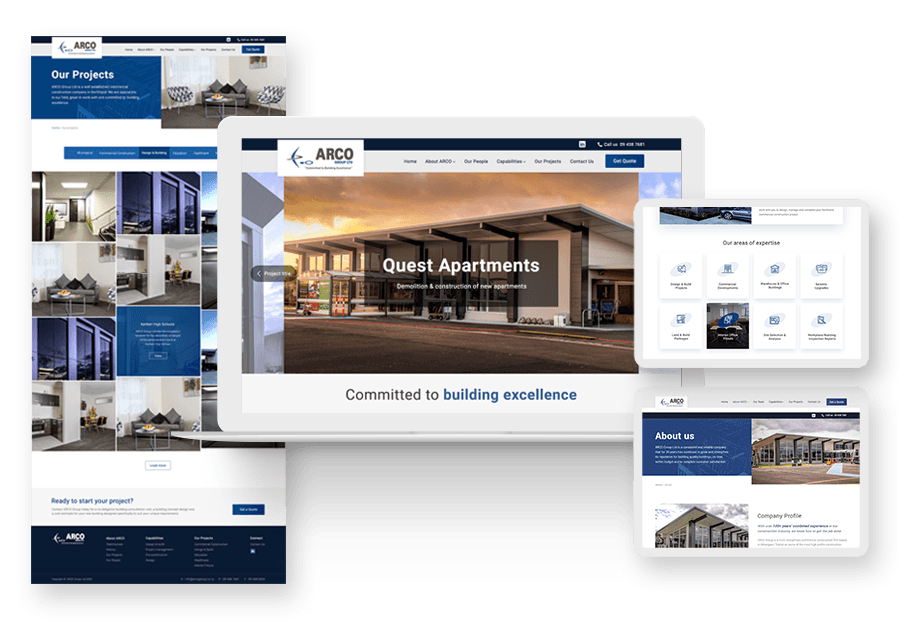 Nomblan created the website for construction company ARCO to present their services